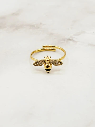Bague Abeille doré en acier inoxydable "Maya"