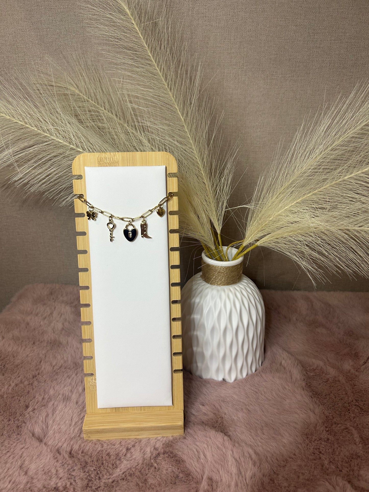 Bracelet Breloques Louise doré en acier inoxydable