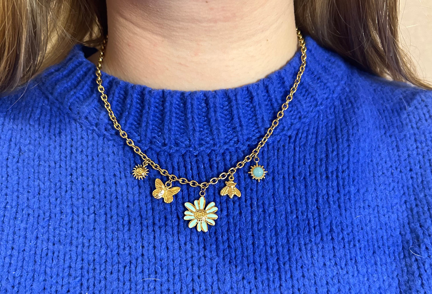 Collier doré Audrey en acier inoxidable