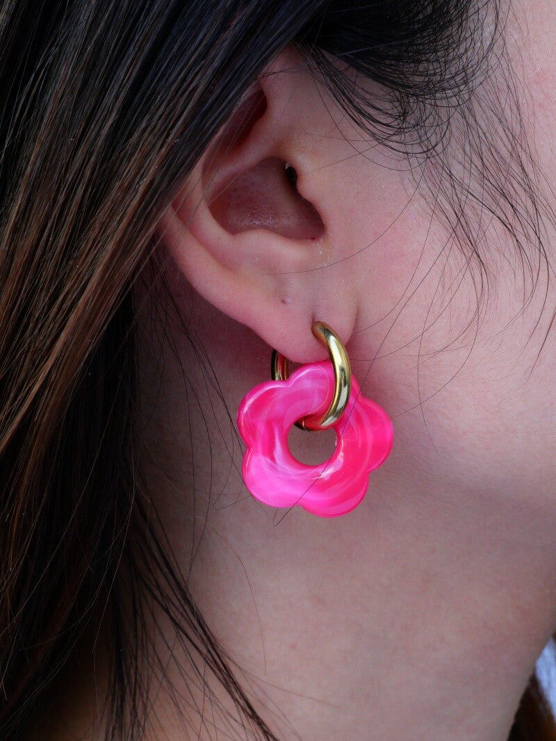 Boucles d’oreilles Ninon fushia