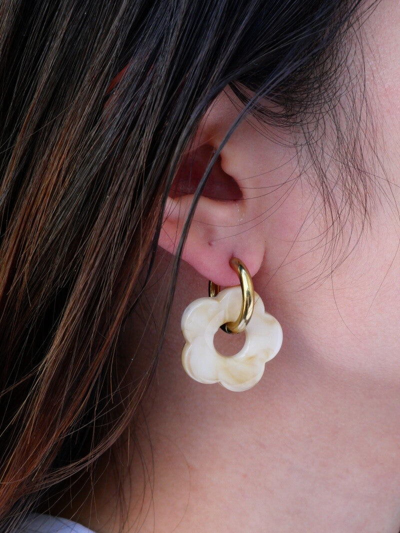 Boucles d’oreilles Ninon ivoire
