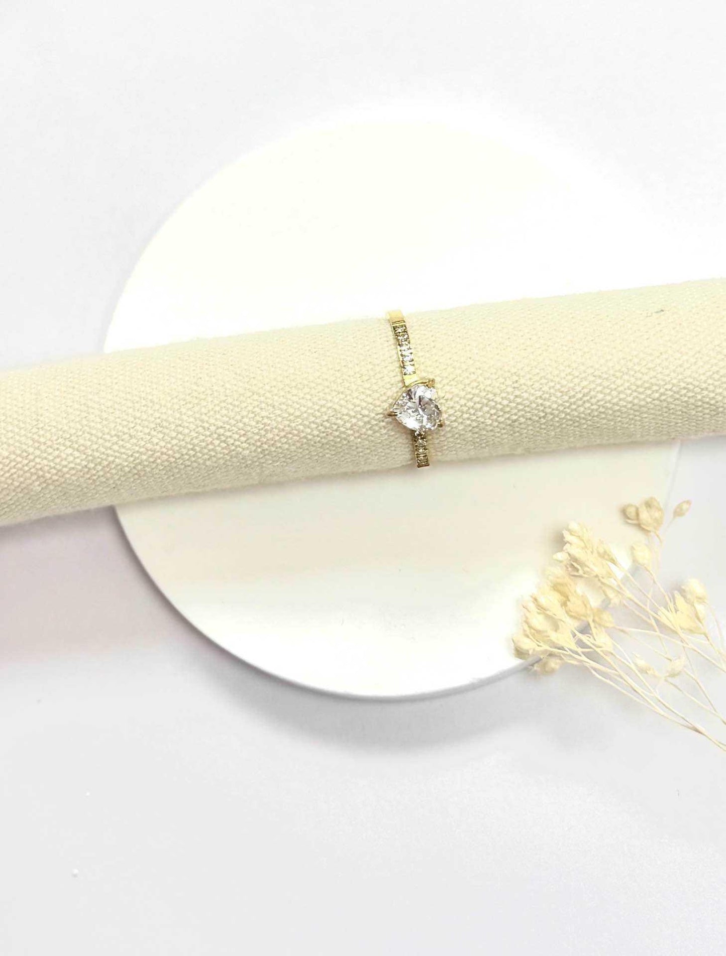 Bague argenté et doré en acier inoxydable "Lily"