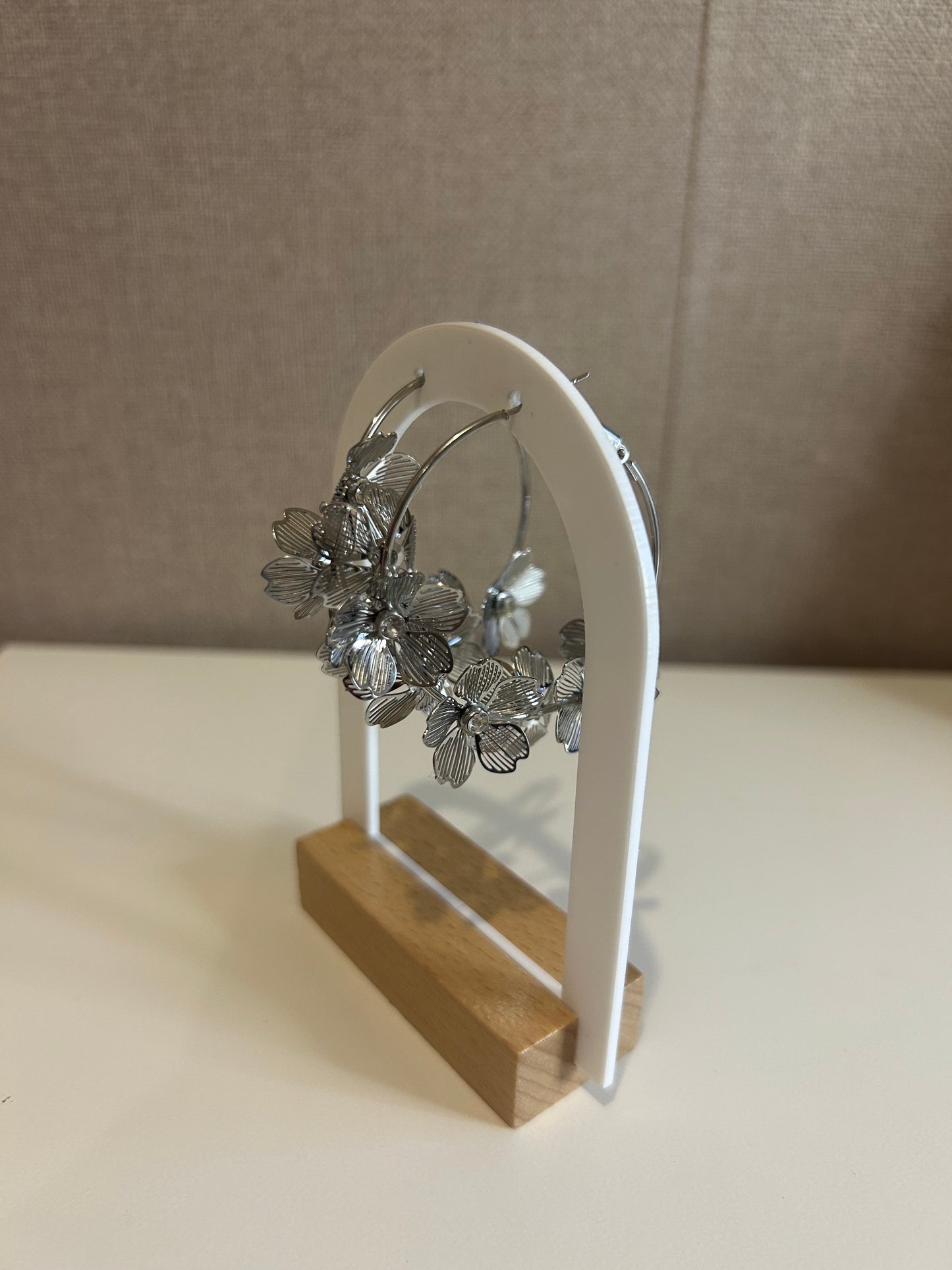 Boucles d'oreille Alice  argenté en acier inoxydable