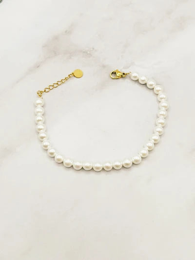 Bracelet Perle  doré en acier inoxidable "Lola"