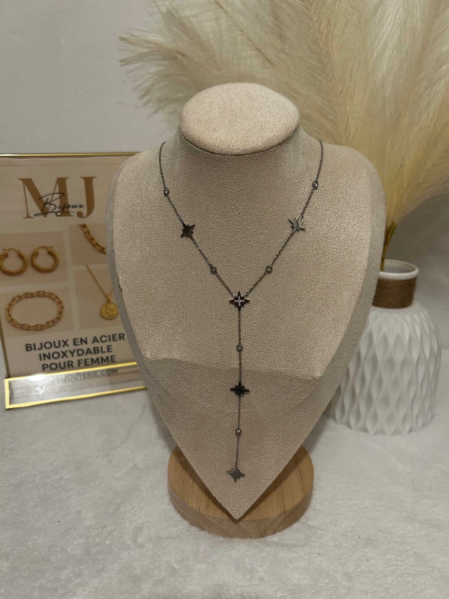 Collier doré en acier inoxidable "Coralie"
