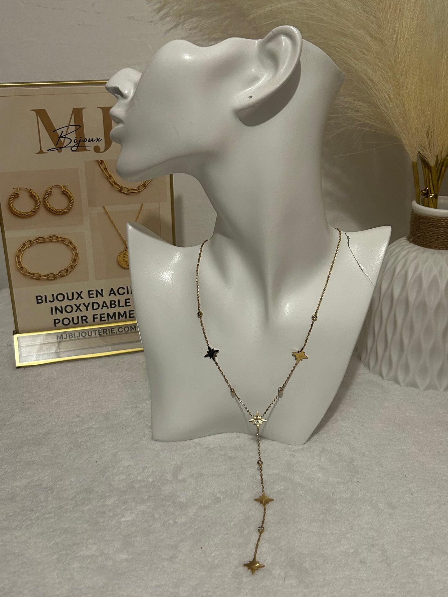 Collier doré en acier inoxidable "Coralie"