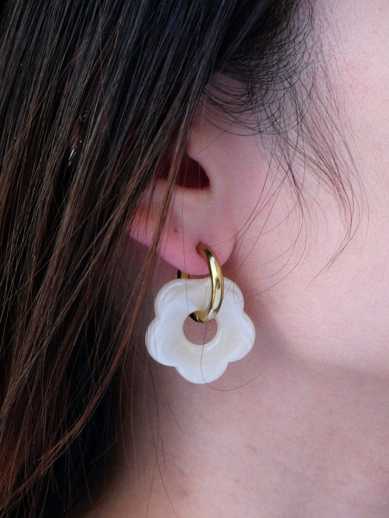 Boucles d’oreilles Ninon blanc