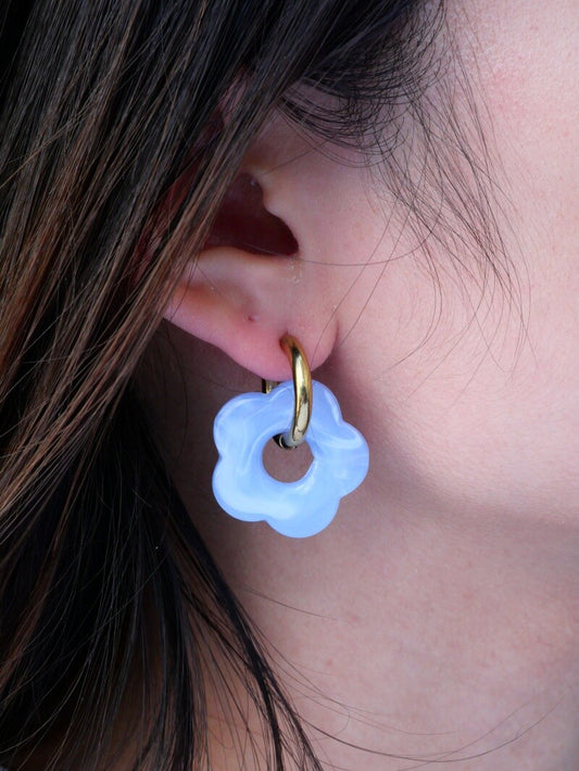 Boucles d’oreilles bleu Ciel
