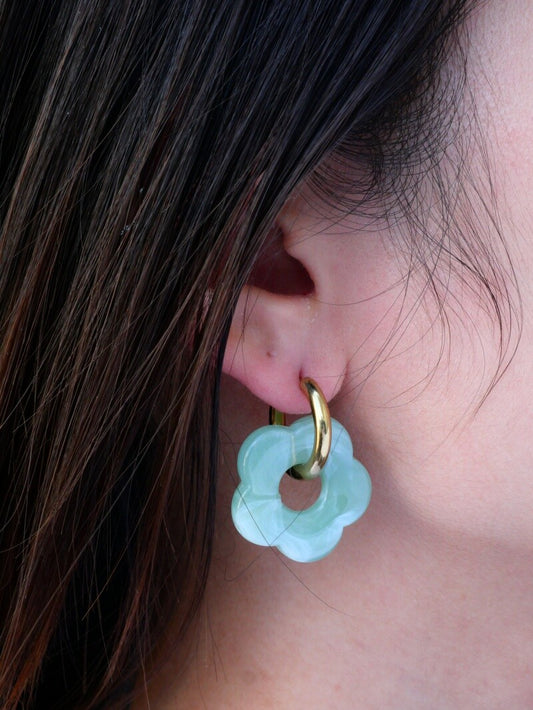 Boucles d’oreilles bleu clair
