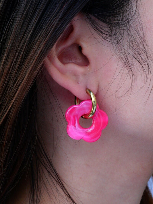 Boucles d’oreilles Ninon fushia