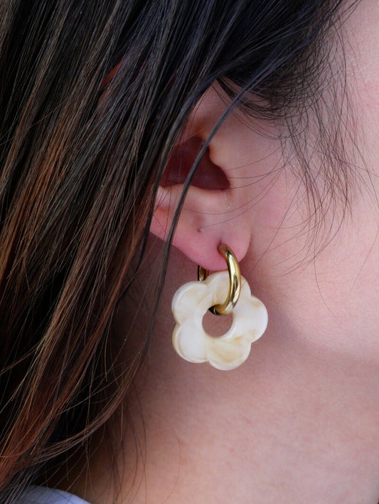 Boucles d’oreilles Ninon ivoire