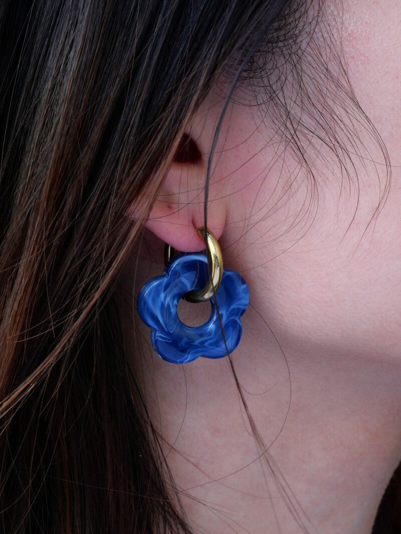 Boucles d’oreilles Ninon bleu marine