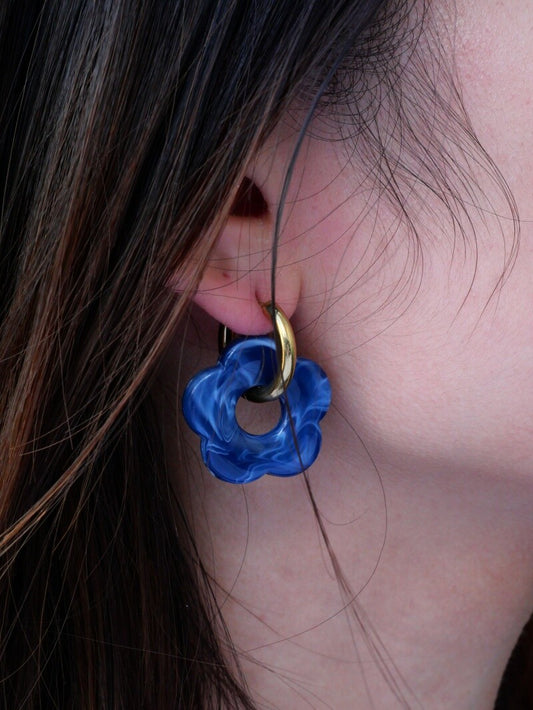 Boucles d’oreilles Ninon bleu marine