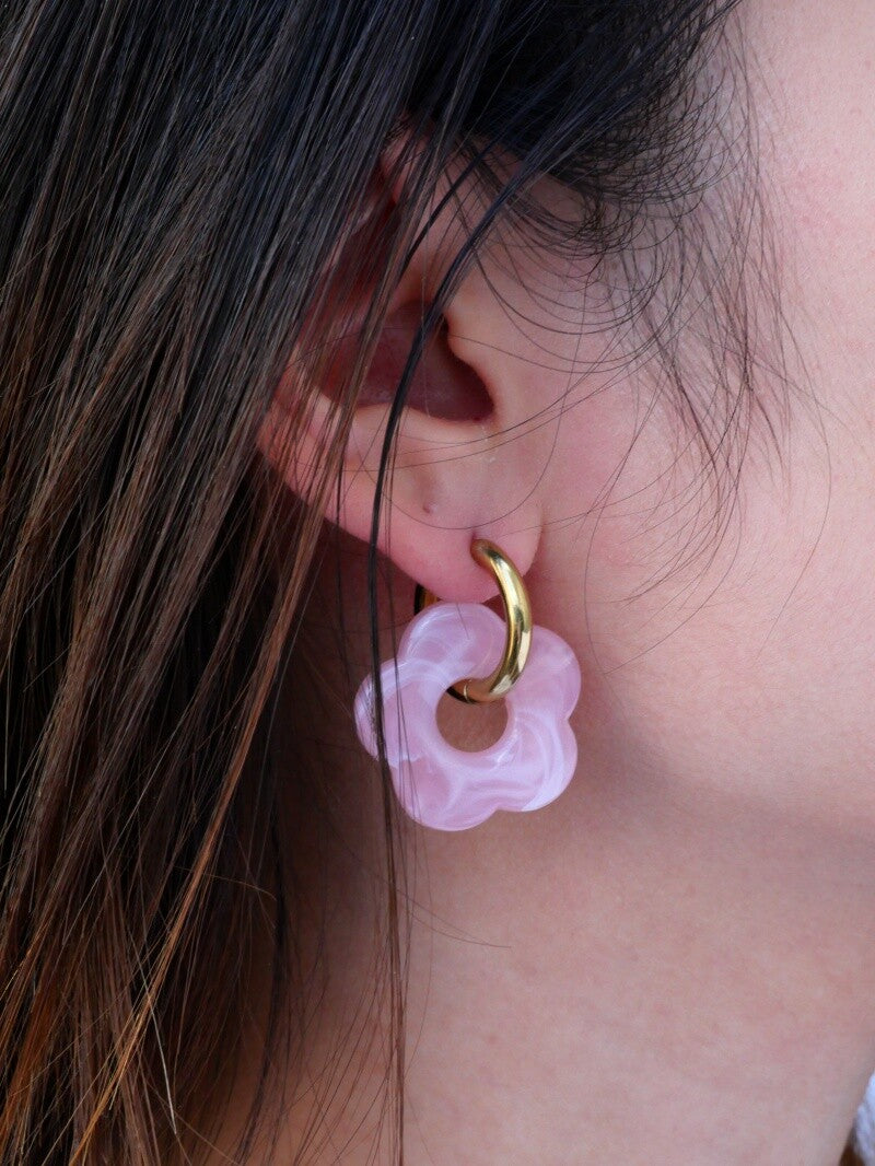 Boucles d’oreilles Ninon rose