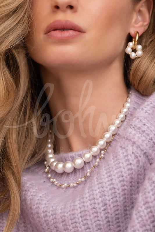 Collier grosse perle blanche